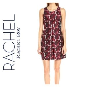 RACHEL ROY Red Black White Skater Dress Size 2